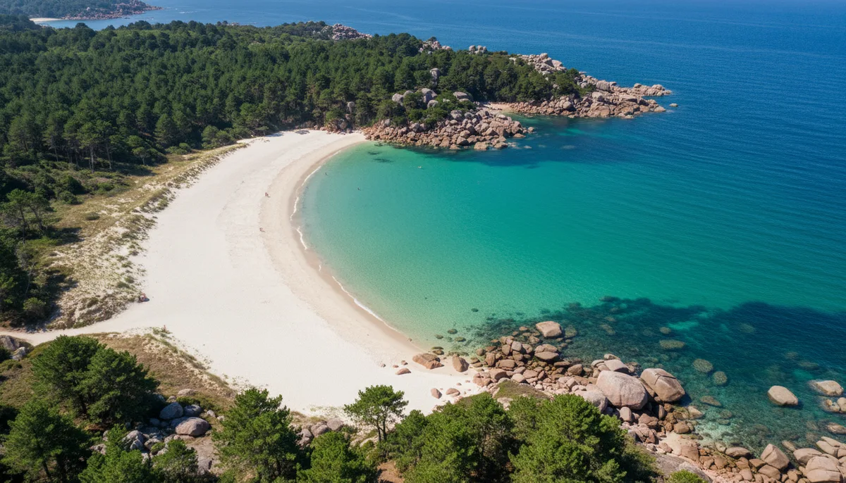 Plage de Tahiti en Bretagne : sable blanc et eaux turquoise à Névez